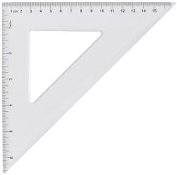  Vonalzó háromszög 45° 16cm, műanyag - mystock