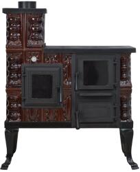 eSemineu Terracotta Premium small boot Brown with glass door 8kW left