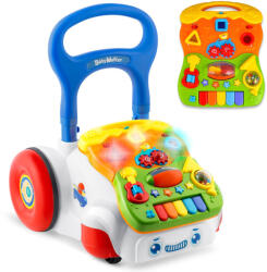 RicoKids Járássegítő és oktató tábla, Ricokids RK-744, fehér, 2 az 1-ben, fény és hanghatások, kivehető panel, csúszásgátló és fékezhető kerekek, hangerőszabályzós, 6 hó+ (TE774400)