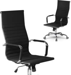 Sofotel Irodai szék, Sofotel Tokio, fekete, ergonomikus magas háttámla, hintamechanika, állítható magasság, krómozott talp és karfák, műbőr kárpit (TE2120)