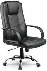 Sofotel Irodai szék, Sofotel EG-221, fekete, 45-55 cm ülésmagasság, 106-116 cm, műbőr kárpit, Tilt hintamechanika, krómozott talp, gumírozott kerekek (TE2210)