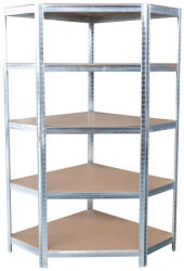Strend Pro 5 polcos fém/MDF sarok műhelypolc, 180 x 90 x 40 cm, teherbírás: 150 kg/polc (TC2212757)
