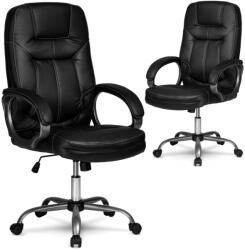 Sofotel Irodai szék, Sofotel 355, fekete, 109-116 cm, bőr kárpit, ergonomikus, dönthető, állítható magasság, gumírozott kerekek, 120 kg teherbírás (TE355-BLACK)