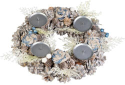 MagicHome MagicHome karácsonyi adventi koszorú, kék, fehér, 30 cm (TC8091860)