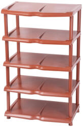 Strend Pro 5 polcos műanyag cipőtároló, barna, 48 x 30, 5 x 86 cm (TC253753)