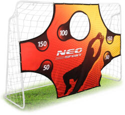 Neo-Sport Futballkapu, Neo-Sport, 245 x 155 x 80 cm, PE háló, fém váz, időjárásálló, célzó ponyvával, rögzítővel, szerszám nélkül szerelhető (TE1455)