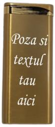 Bricheta Personalizata Aurie, Antivant, Gravata cu Poza si Textul Tau E4 Bricheta