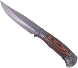  Cutit cu Maner Curbat Vanatoresc, Lama Otel Inoxidabil, Husa Material Textil, 30 cm