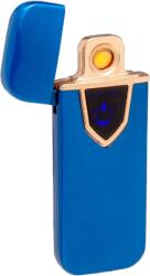  Bricheta Electronica cu Incarcare USB, Buton cu Lumina, cu senzor de amprenta, 7 cm, Albastru Bricheta