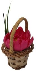  Cosulet, aranjament floral trandafiri "Cosulet cu flori", flori de sapun, model floare de nufar, 30x17x15 cm