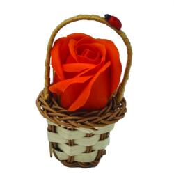  Aranjament floral cos decorativ floare, mic, portocaliu inchis