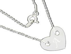  Lantisor personalizat argint 925 cu inima gravata intiala ta
