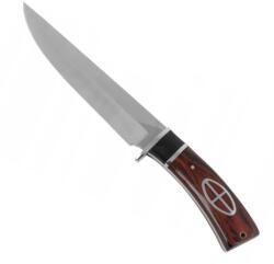  Cutit cu Maner Curbat Vanatoresc, 30 Cm, Model simbol 2025, Husa Material Textil, Pentru Camping, Lama din Otel