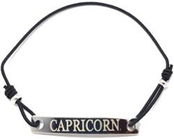  Bratara neagra cu snur ajustabil zodia capricorn