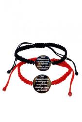  Set de 2 bratari impletite negru si rosu personalizate cu text-ul tau