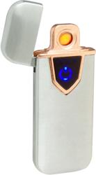  Bricheta Electronica cu Incarcare USB, Buton cu Lumina, Cu Senzor De Amprenta, 7 cm, Gri Bricheta