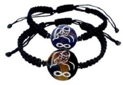  Set de 2 bratari negre personalizate pentru sot/sotie si semnul infinit