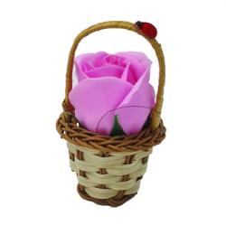  Aranjament floral cos decorativ floare, mic, roz