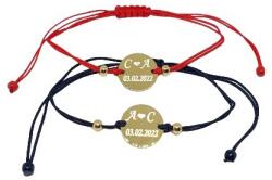  Set de 2 bratari pentru cupluri personalizate cu initiale si data, Dalimag