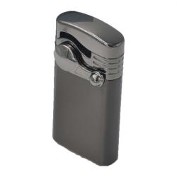  Bricheta metalica cu gaz, antivant, model flip, reincarcabila, gri, cutie Bricheta