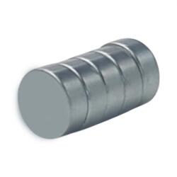  Set 5 magneti foarte puternici, gri, disc, simplu, 10mm X 5 mm