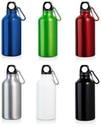  Sticla sport din aluminiu capacitate 400 ml, breloc prindere, diverse culori