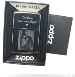  Bricheta Personalizata Zippo Gravata cu Poza si Textul Tau Bricheta