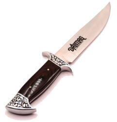  Cutit Vanatoare din Otel, Maner Lemn si Metal, Husa Material Textil, 31 cm, Dalimag