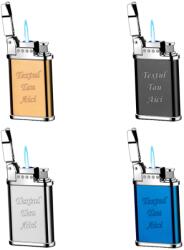  Bricheta Metalica Cu Gaz, Personalizata cu Textul Tau, Cu Capac, Antivant, Reincarcabila, 7 Cm Bricheta