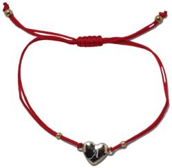  Bratara rosie cu pandantiv charm inima personalizata cu litera ta