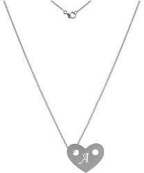  Lant argint 925, 50 cm, si charm inima argint 925, gravat litera A - Litera: Z
