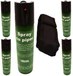  Set 5 spray piper paralizant, iritant, lacrimogen, 110 ml