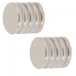  Set 10 magneti foarte puternici, gri, disc, simplu, 25 mm X 4 mm