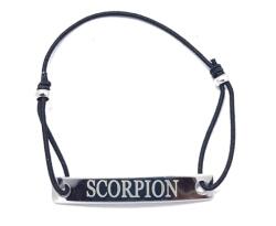  Bratara neagra cu snur ajustabil zodia scorpion