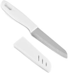  Cutit din inox si plastic cu protectie lama tip teaca, alb