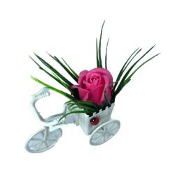  Aranjament Floral, Bicicleta, Trandafir Roz Inchis, Parfumat, Buburuza
