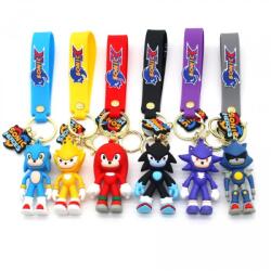  Breloc Anime Sonic - Figura 3D din Cauciuc, Model Dragut, Tip Arici, 6 cm - Culoare: Aramiu