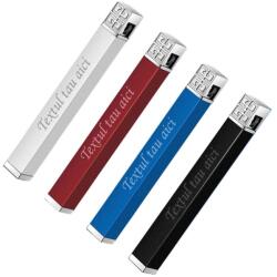  Bricheta Slim, din Metal, Cu Capac, Antivant, Reincarcabila, Gravata cu Textul Tau, 8 cm Bricheta