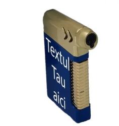  Bricheta Metalica cu Gaz, Antivant, Model Frontal, Reincarcabila, Albastru, Cutie, Personalizata Bricheta