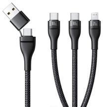 Baseus FLASH SERIES III adatkábel 3in1 (Type-C/USB - 2 Type-C/lightning, PD gyorstöltő, 100W, 150cm) (181799)