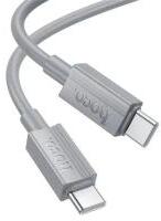 hoco. X107 adatkábel (Type-C - Type-C, 60W, PD gyorstöltő 3.0, 100cm) VILÁGOSSZÜRKE (163006)