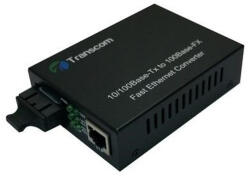 Transcom Mediaconvertor 10/100M 1310/1550nm WDM, 8 DIP switch Type A, 20km, SC - Transcom TS-100-BD-20A-8DIP (TS-100-BD-20A-8DIP)