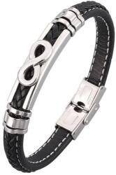 Predator Q1 bőr végtelen karkötő 20 cm - fekete (15361)