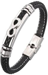 Predator Q1 elegáns bőr karkötő 25 cm, fekete (20811)