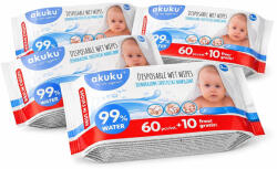 AKUKU gyermek nedves törlőkendő Aloe Verával - 5x70 db