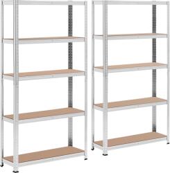 MSW Nagy teherbírású polc - 90 x 30 x 180 cm - 5 x 175 kg - Szürke - 2 db (MSW-STSH-33)