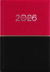 Dayliner Naptár, tervező, B6, heti, DAYLINER „Contrast, piros-fekete (NCB6PFKU)