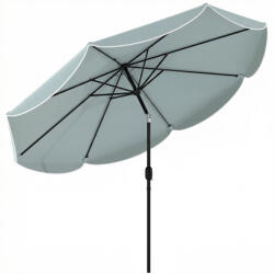 Outsunny Parasol de grădină exterior rotund înclinabil cu 3 poziții cu 8 spițe și faldon, Φ265 x 235 cm, Albastru | Aosom Romania (84D-471V00DB)