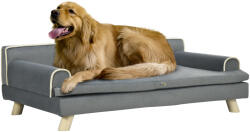PawHut Pat canapea pentru câine pisică design scandinav cu pernă moale detașabilă și picioare din lemn masiv 100 x 62 x 32 cm gri | Aosom Romania (D04-256V00CG)
