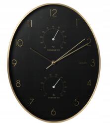 Home Styling Collection Nappali falióra, Koopman, kerek fekete 34 cm (VTE-569934)